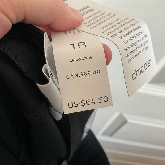 Chico’s Black Ponte Full Length Pull on Leggings - Size 8 - NEW - Picture 8 of 10